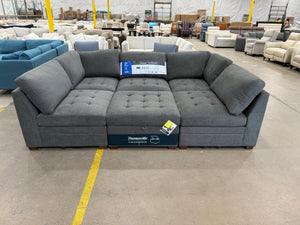 Tisdale 6-Piece Fabric Sectional - Gray