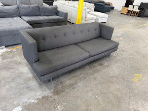 CB2 Avec Grey Sofa Brushed Stainless Steel Legs