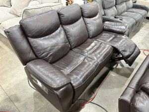 Harvey Leather Power Sofa