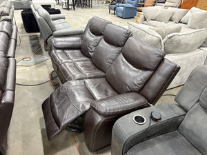 Harvey Leather Power Sofa