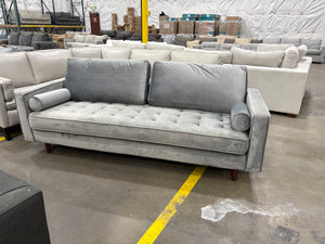 MCM Tufted Velvet Sofa - Gray