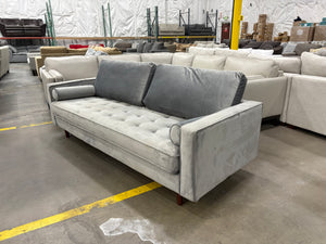 MCM Tufted Velvet Sofa - Gray