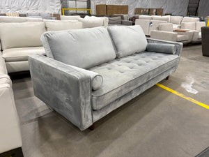 MCM Tufted Velvet Sofa - Gray