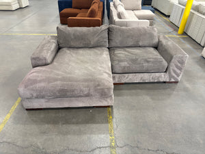 Brown Fuzzy Chaise Sectional