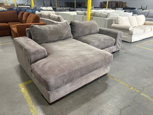 Brown Fuzzy Chaise Sectional
