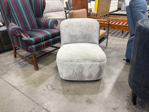 Gray Plush Swivel Accent Chair