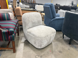 Gray Plush Swivel Accent Chair
