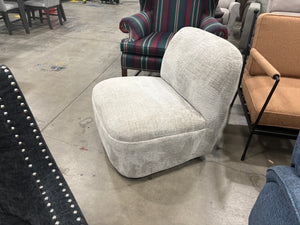 Gray Plush Swivel Accent Chair