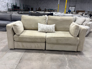 Beige Combed Chenille LoveSac Sofa