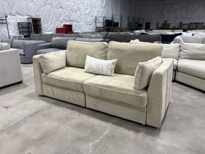 Beige Combed Chenille LoveSac Sofa