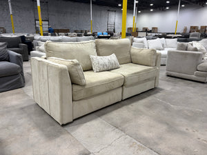 Beige Combed Chenille LoveSac Sofa