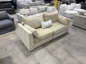 Beige Combed Chenille LoveSac Sofa