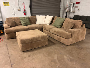 Brown Sectional with Ottoman