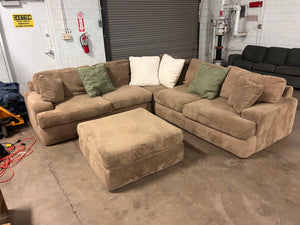 Brown Sectional with Ottoman