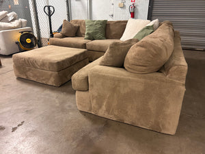 Brown Sectional with Ottoman