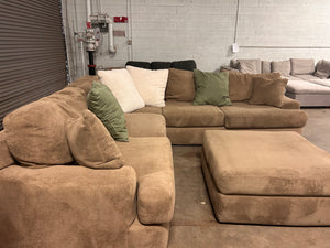 Brown Sectional with Ottoman