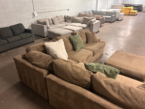 Brown Sectional with Ottoman