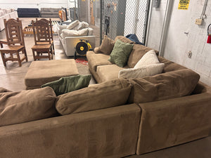 Brown Sectional with Ottoman
