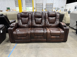 Brown Leather Recliner Sofa