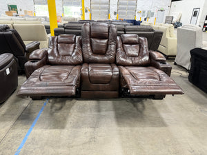 Brown Leather Recliner Sofa