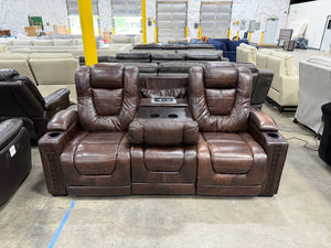 Brown Leather Recliner Sofa