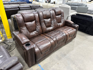 Brown Leather Recliner Sofa