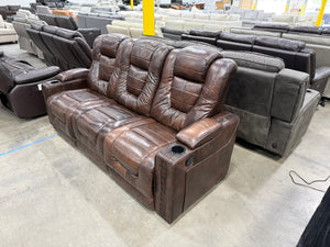 Brown Leather Recliner Sofa