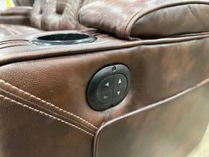 Brown Leather Recliner Sofa