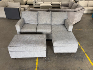 Ashley Gray Reversible Chaise Sectional w/ Ottoman