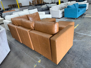 Leather Modular Sectional with Ottoman
