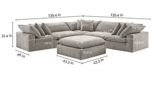 Sereen 6-piece Fabric Modular Sectional