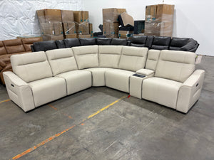 Monica Leather Power Sectional
