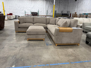 Hawthorne 3-piece Fabric Sectional with Ottoman
