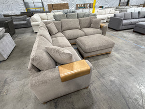 Hawthorne 3-piece Fabric Sectional with Ottoman