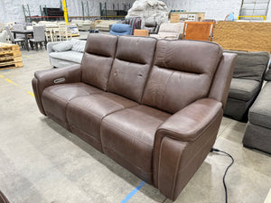 Griffin Leather Power Sofa with Lumbar Support