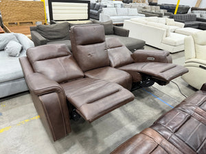 Griffin Leather Power Sofa with Lumbar Support