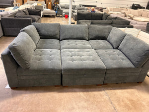 Tisdale 6-Piece Fabric Sectional - Gray