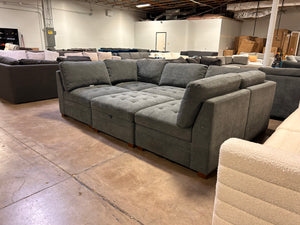 Tisdale 6-Piece Fabric Sectional - Gray