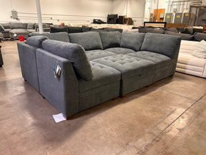 Tisdale 6-Piece Fabric Sectional - Gray