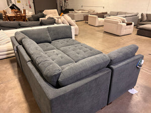 Tisdale 6-Piece Fabric Sectional - Gray