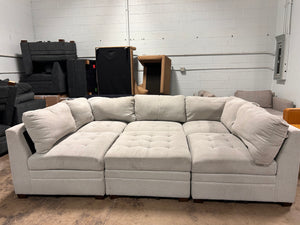 Tisdale 6-Piece Fabric Sectional - Beige Boucle