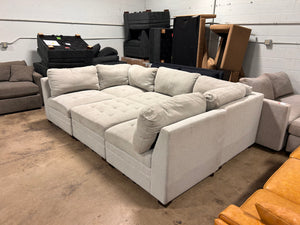 Tisdale 6-Piece Fabric Sectional - Beige Boucle