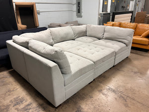Tisdale 6-Piece Fabric Sectional - Beige Boucle