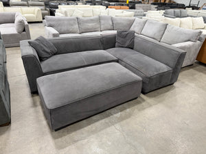 Modern Dark Gray Sectional with Ottoman
