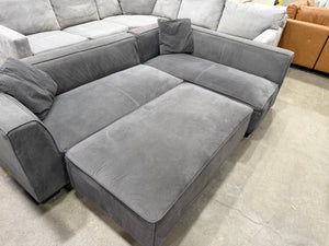 Modern Dark Gray Sectional with Ottoman