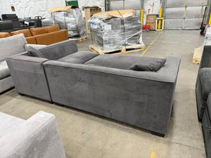 Modern Dark Gray Sectional with Ottoman