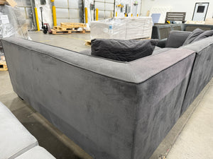 Modern Dark Gray Sectional with Ottoman