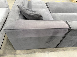 Modern Dark Gray Sectional with Ottoman