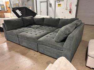 Tisdale 6-Piece Fabric Sectional - Gray