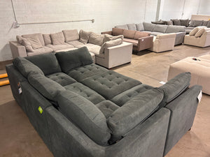 Tisdale 6-Piece Fabric Sectional - Gray